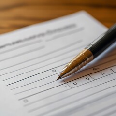 Pen on Application Form:  A Close-Up of Detail & Precision