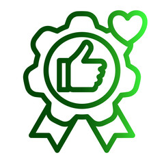 Validation Review Icon - Outline Gradient Style for Performance Recognition.