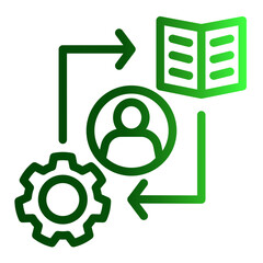 Expert Implementation Icon - Outline Gradient Style for Professional Standards.