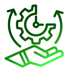 Efficiency Planning Icon - Outline Gradient Style for Productivity Optimization.