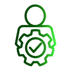 Qualified Proficiency Icon - Outline Gradient Style for Skill Validation.