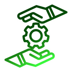 Service Assistance Icon - Outline Gradient Style for System Configuration.