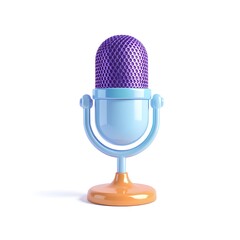 Retro Microphone on White Background