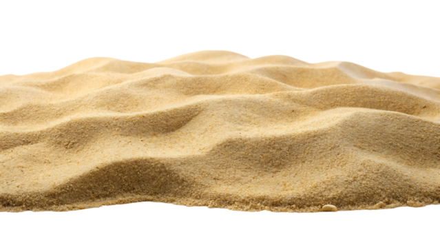Beach or desert sand cut out, isolated on a white background