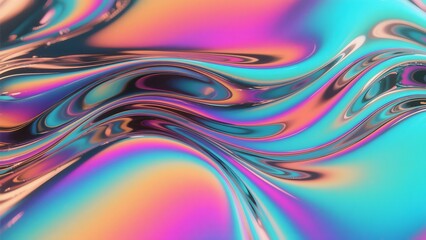 Neon Abstract Waves – Futuristic Liquid Texture in 3D

