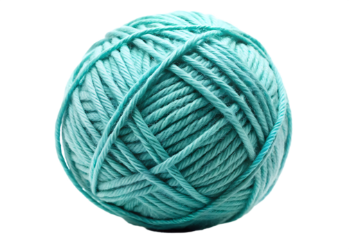 Ball of knitting thread isolated on transparent background