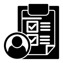 Personal Review Icon - Solid Style for Individual Progress Tracking.