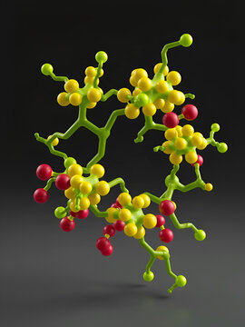 Chloropicrin scientific molecular model, 3D rendering