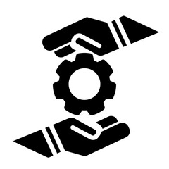 Service Assistance Icon - Solid Style for System Configuration.