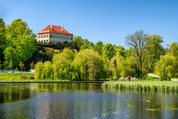 Park Stromovka in city Prague, Czech republic. Spring in Europe