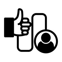 Employee Review Icon - Mixed Style for HR Evaluation Systems.
