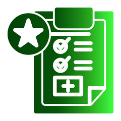 Grading System Icon - Solid Gradient Style for Performance Measurement.