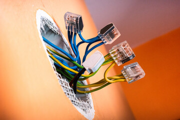 New cables in the wall. apartmant renovation