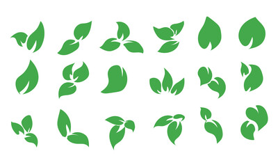 Flat Leaf Silhouettes Collection – Vector Icons