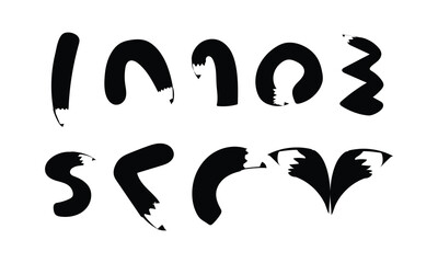 Set of Black Pencil Silhouettes – 9 Poses