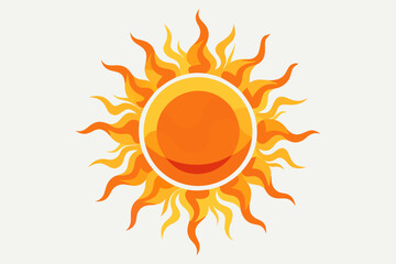 blazing sun heat waves icon