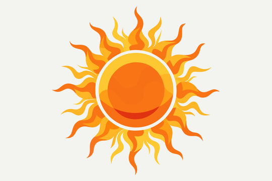 blazing sun heat waves icon
