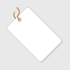 Blank White Label with Rope for Price Tag, Gift, or Branding