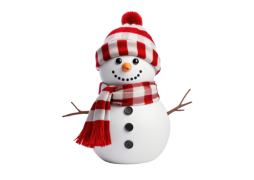 christmas winter snowman isolated on white or transparent png