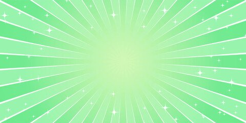 Background with green gradient and concentrated lines interspersed with stars.