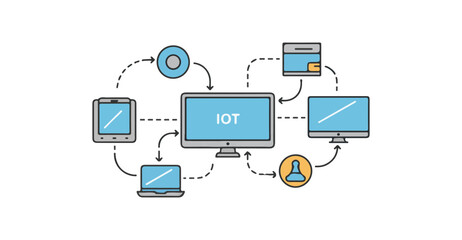 internet of things flat vector icons, suitable for infographic design and applications