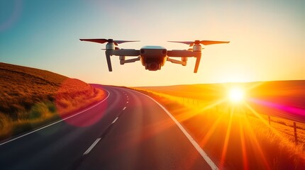 Drone upward shot on countryside