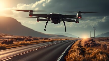 Drone upward shot on countryside