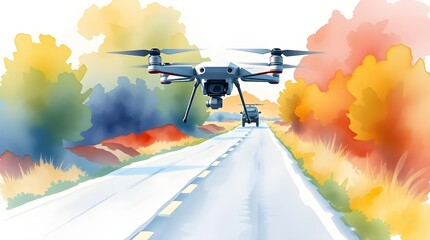 Drone upward shot on countryside