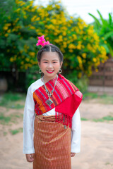 Native or Tribe  people, A young girl from the north east  region of Thailand