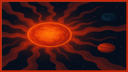 Fiery Cosmic Dance Red Giant Expansion.eps