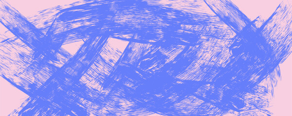 Thick purple brush strokes with rough grunge texture. Hand drawn vector banner background with abstract bold lines. Grainy lilac straight brush stroke with spray texture. Grit backdrop overlay.