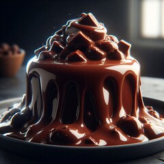 Decadent Triple Chocolate Cake Generative for AI