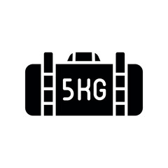 Crossfit sandbag black glyph icon for digital and print projects.