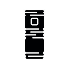 foam roller black glyph icon for digital and print projects.