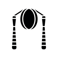 jump rope ball black glyph icon for digital and print projects.