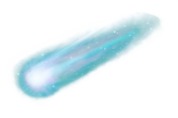 Celestial comet tail isolated on a white background png