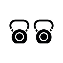 kettlebells black glyph icon for digital and print projects.