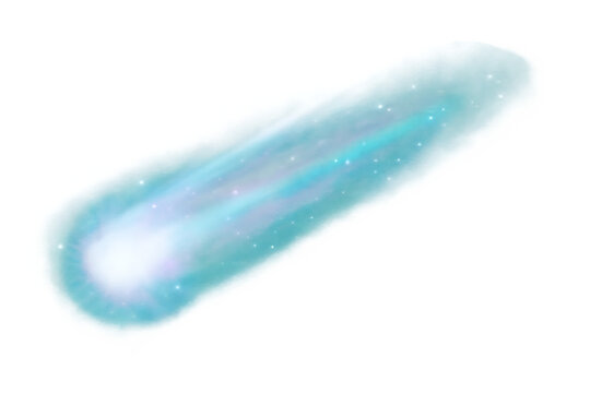 Celestial comet tail isolated on a white background png