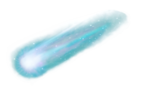Celestial comet tail isolated on a white background png
