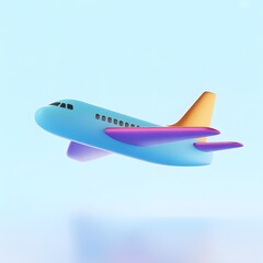 Fototapeta premium Airplane in Sky Illustration
