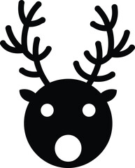 Reindeer Icon  A Simple, Vector EPS Illustration of a Festive Reindeer Head for Holiday Designs and Projects