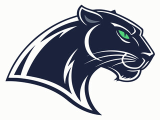 Powerful black panther silhouette atop a mountain, perfect for logos or designs.