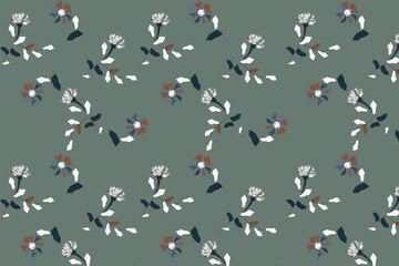 A Soft  contrast wildflower pattern with Neutral  tones, perfect for festival wear, boho accessories, and Muted Soft  Luxury textiles.