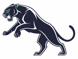 Obraz premium Powerful black panther silhouette atop a mountain, perfect for logos or designs.