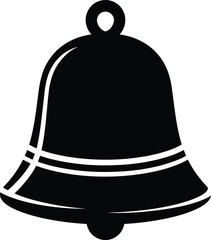 Isolated bell Icon: A simple yet striking black bell icon, symbolizing a call to attention or notification, perfect for design elements. Let me know if you want a shorter version or variations for Ado