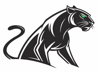 Obraz premium Powerful black panther silhouette atop a mountain, perfect for logos or designs.