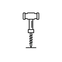 Hammer and screw icon with construction theme for tools and machinery design in minimalist black design  