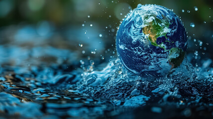 Global water awareness concept. Interconnectedness of water resources worldwide