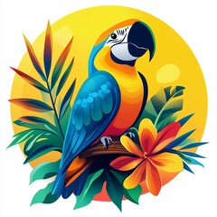 Obraz premium blue macaw parrot icon