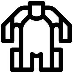 Full-body wetsuit. Editable stroke vector icon.